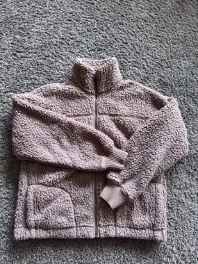 Abercrombie & Fitch beige Sherpa Zip-Up Jacket